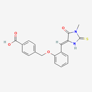 molecular formula C19H16N2O4S B5913125 4-({2-[(1-methyl-5-oxo-2-thioxo-4-imidazolidinylidene)methyl]phenoxy}methyl)benzoic acid 