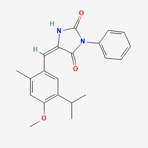 molecular formula C21H22N2O3 B5913137 5-(5-isopropyl-4-methoxy-2-methylbenzylidene)-3-phenyl-2,4-imidazolidinedione 