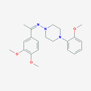 molecular formula C21H27N3O3 B5913160 N-[1-(3,4-dimethoxyphenyl)ethylidene]-4-(2-methoxyphenyl)-1-piperazinamine 