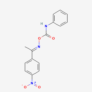 molecular formula C15H13N3O4 B5913224 1-(4-nitrophenyl)ethanone O-(anilinocarbonyl)oxime 
