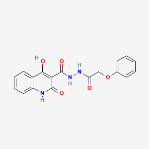 molecular formula C18H15N3O5 B5913236 4-hydroxy-2-oxo-N'-(phenoxyacetyl)-1,2-dihydro-3-quinolinecarbohydrazide 