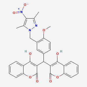 molecular formula C32H25N3O9 B5913251 3,3'-({3-[(3,5-dimethyl-4-nitro-1H-pyrazol-1-yl)methyl]-4-methoxyphenyl}methylene)bis(4-hydroxy-2H-chromen-2-one) CAS No. 376386-06-0