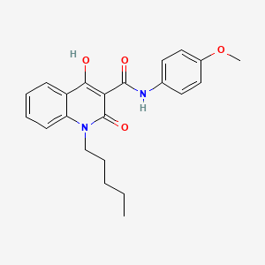 molecular formula C22H24N2O4 B5913268 4-hydroxy-N-(4-methoxyphenyl)-2-oxo-1-pentyl-1,2-dihydro-3-quinolinecarboxamide 