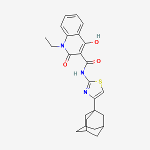molecular formula C25H27N3O3S B5913270 N-[4-(1-adamantyl)-1,3-thiazol-2-yl]-1-ethyl-4-hydroxy-2-oxo-1,2-dihydro-3-quinolinecarboxamide 