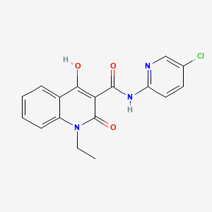 molecular formula C17H14ClN3O3 B5913275 N-(5-chloro-2-pyridinyl)-1-ethyl-4-hydroxy-2-oxo-1,2-dihydro-3-quinolinecarboxamide 