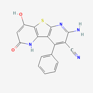 7-amino-4-hydroxy-2-oxo-9-phenyl-1,2-dihydropyrido[2',3':4,5]thieno[2,3-b]pyridine-8-carbonitrile