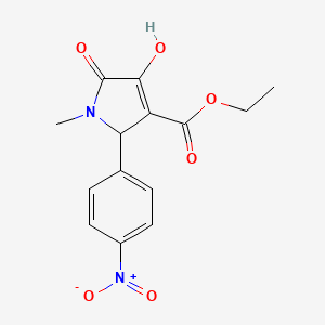 molecular formula C14H14N2O6 B5913314 ethyl 4-hydroxy-1-methyl-2-(4-nitrophenyl)-5-oxo-2,5-dihydro-1H-pyrrole-3-carboxylate 