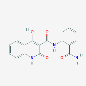 molecular formula C17H13N3O4 B5913323 N-[2-(aminocarbonyl)phenyl]-4-hydroxy-2-oxo-1,2-dihydro-3-quinolinecarboxamide 