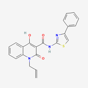 molecular formula C22H17N3O3S B5913343 1-allyl-4-hydroxy-2-oxo-N-(4-phenyl-1,3-thiazol-2-yl)-1,2-dihydro-3-quinolinecarboxamide 