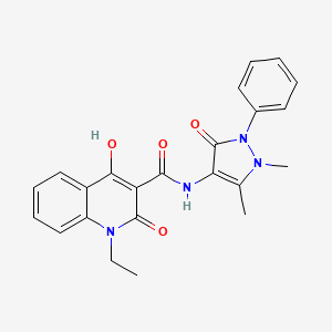 molecular formula C23H22N4O4 B5913346 N-(1,5-dimethyl-3-oxo-2-phenyl-2,3-dihydro-1H-pyrazol-4-yl)-1-ethyl-4-hydroxy-2-oxo-1,2-dihydro-3-quinolinecarboxamide 
