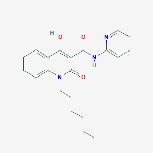 molecular formula C22H25N3O3 B5913351 1-hexyl-4-hydroxy-N-(6-methyl-2-pyridinyl)-2-oxo-1,2-dihydro-3-quinolinecarboxamide 