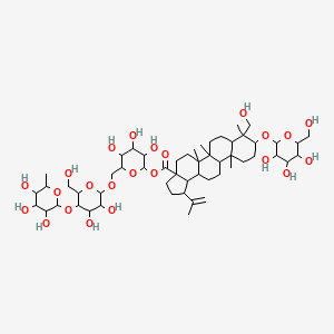 molecular formula C54H88O23 B591338 [6-[[3,4-二羟基-6-(羟甲基)-5-(3,4,5-三羟基-6-甲氧基氧杂-2-基)氧氧杂-2-基]氧甲基]-3,4,5-三羟基氧杂-2-基] 8-(羟甲基)-5a,5b,8,11a-四甲基-1-丙-1-烯-2-基-9-[3,4,5-三羟基-6-(羟甲基)氧杂-2-基]氧-1,2,3,4,5,6,7,7a,9,10,11,11b,12,13,13a,13b-十六氢环戊[a]菲并蒽-3a-羧酸酯 CAS No. 226572-11-8