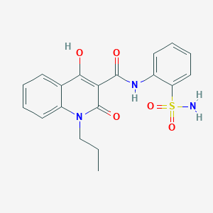 molecular formula C19H19N3O5S B5913392 N-[2-(aminosulfonyl)phenyl]-4-hydroxy-2-oxo-1-propyl-1,2-dihydro-3-quinolinecarboxamide 