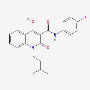 4-hydroxy-N-(4-iodophenyl)-1-(3-methylbutyl)-2-oxo-1,2-dihydro-3-quinolinecarboxamide