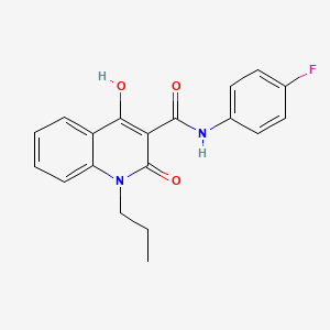 molecular formula C19H17FN2O3 B5913424 N-(4-fluorophenyl)-4-hydroxy-2-oxo-1-propyl-1,2-dihydro-3-quinolinecarboxamide 