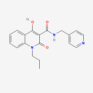 molecular formula C19H19N3O3 B5913439 4-hydroxy-2-oxo-1-propyl-N-(4-pyridinylmethyl)-1,2-dihydro-3-quinolinecarboxamide 
