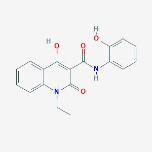 molecular formula C18H16N2O4 B5913447 1-ethyl-4-hydroxy-N-(2-hydroxyphenyl)-2-oxo-1,2-dihydro-3-quinolinecarboxamide 