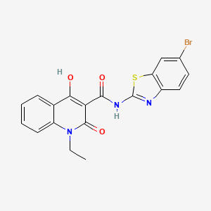 molecular formula C19H14BrN3O3S B5913450 N-(6-bromo-1,3-benzothiazol-2-yl)-1-ethyl-4-hydroxy-2-oxo-1,2-dihydro-3-quinolinecarboxamide 