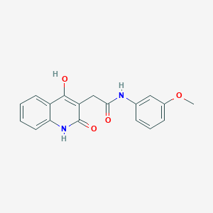 molecular formula C18H16N2O4 B5913470 2-(4-hydroxy-2-oxo-1,2-dihydro-3-quinolinyl)-N-(3-methoxyphenyl)acetamide 