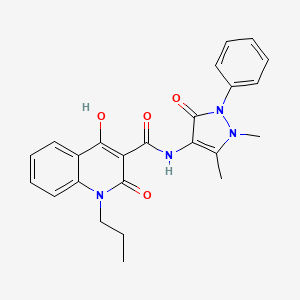molecular formula C24H24N4O4 B5913471 N-(1,5-dimethyl-3-oxo-2-phenyl-2,3-dihydro-1H-pyrazol-4-yl)-4-hydroxy-2-oxo-1-propyl-1,2-dihydro-3-quinolinecarboxamide 