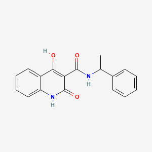 molecular formula C18H16N2O3 B5913476 4-hydroxy-2-oxo-N-(1-phenylethyl)-1,2-dihydro-3-quinolinecarboxamide 