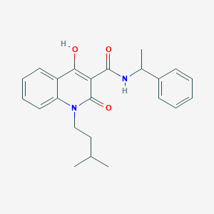 molecular formula C23H26N2O3 B5913491 4-hydroxy-1-(3-methylbutyl)-2-oxo-N-(1-phenylethyl)-1,2-dihydro-3-quinolinecarboxamide 