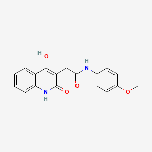 molecular formula C18H16N2O4 B5913493 2-(4-hydroxy-2-oxo-1,2-dihydro-3-quinolinyl)-N-(4-methoxyphenyl)acetamide 