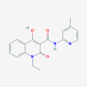 molecular formula C18H17N3O3 B5913507 1-ethyl-4-hydroxy-N-(4-methyl-2-pyridinyl)-2-oxo-1,2-dihydro-3-quinolinecarboxamide 