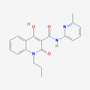 molecular formula C19H19N3O3 B5913514 4-hydroxy-N-(6-methyl-2-pyridinyl)-2-oxo-1-propyl-1,2-dihydro-3-quinolinecarboxamide 