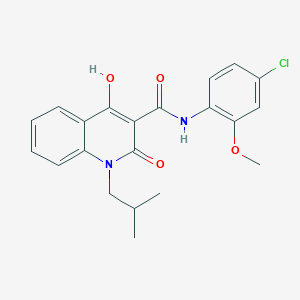 molecular formula C21H21ClN2O4 B5913540 N-(4-chloro-2-methoxyphenyl)-4-hydroxy-1-isobutyl-2-oxo-1,2-dihydro-3-quinolinecarboxamide 