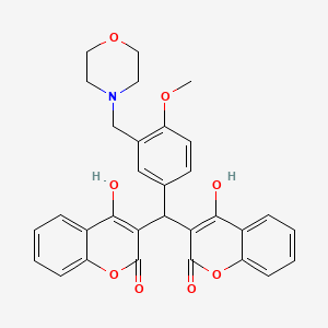 3,3'-{[4-methoxy-3-(4-morpholinylmethyl)phenyl]methylene}bis(4-hydroxy-2H-chromen-2-one)