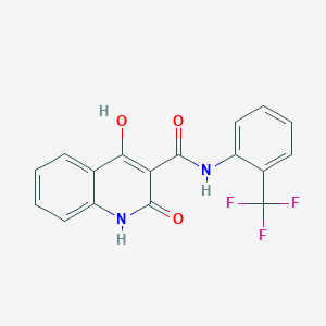 molecular formula C17H11F3N2O3 B5913566 4-hydroxy-2-oxo-N-[2-(trifluoromethyl)phenyl]-1,2-dihydro-3-quinolinecarboxamide 