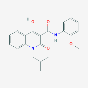 molecular formula C21H22N2O4 B5913577 4-hydroxy-1-isobutyl-N-(2-methoxyphenyl)-2-oxo-1,2-dihydro-3-quinolinecarboxamide 
