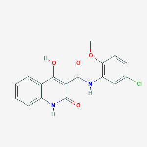 molecular formula C17H13ClN2O4 B5913579 N-(5-chloro-2-methoxyphenyl)-4-hydroxy-2-oxo-1,2-dihydro-3-quinolinecarboxamide 