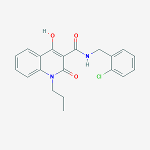 molecular formula C20H19ClN2O3 B5913586 N-(2-chlorobenzyl)-4-hydroxy-2-oxo-1-propyl-1,2-dihydro-3-quinolinecarboxamide 