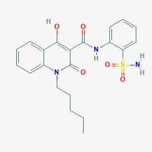 molecular formula C21H23N3O5S B5913596 N-[2-(aminosulfonyl)phenyl]-4-hydroxy-2-oxo-1-pentyl-1,2-dihydro-3-quinolinecarboxamide CAS No. 5549-08-6