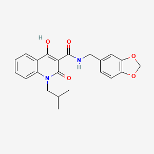 molecular formula C22H22N2O5 B5913605 N-(1,3-benzodioxol-5-ylmethyl)-4-hydroxy-1-isobutyl-2-oxo-1,2-dihydro-3-quinolinecarboxamide 