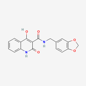 molecular formula C18H14N2O5 B5913609 N-(1,3-benzodioxol-5-ylmethyl)-4-hydroxy-2-oxo-1,2-dihydro-3-quinolinecarboxamide 