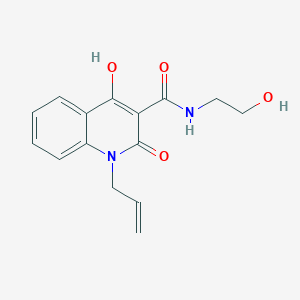 molecular formula C15H16N2O4 B5913621 1-allyl-4-hydroxy-N-(2-hydroxyethyl)-2-oxo-1,2-dihydro-3-quinolinecarboxamide CAS No. 5663-59-2