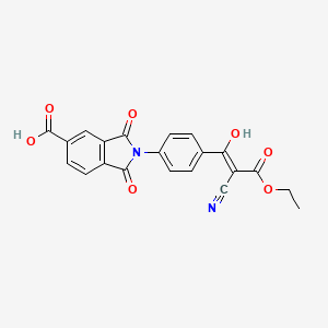 2-[4-(2-cyano-3-ethoxy-1-hydroxy-3-oxo-1-propen-1-yl)phenyl]-1,3-dioxo-5-isoindolinecarboxylic acid
