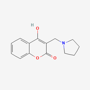 molecular formula C14H15NO3 B5913657 4-hydroxy-3-(1-pyrrolidinylmethyl)-2H-chromen-2-one 