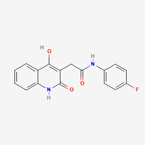 molecular formula C17H13FN2O3 B5913658 N-(4-fluorophenyl)-2-(4-hydroxy-2-oxo-1,2-dihydro-3-quinolinyl)acetamide 