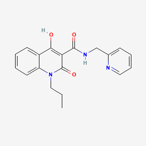 molecular formula C19H19N3O3 B5913666 4-hydroxy-2-oxo-1-propyl-N-(2-pyridinylmethyl)-1,2-dihydro-3-quinolinecarboxamide 