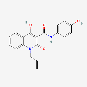 molecular formula C19H16N2O4 B5913742 1-allyl-4-hydroxy-N-(4-hydroxyphenyl)-2-oxo-1,2-dihydro-3-quinolinecarboxamide 