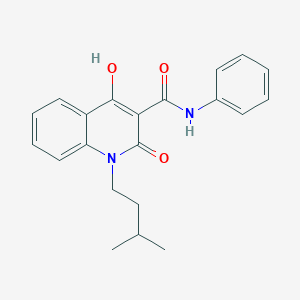 molecular formula C21H22N2O3 B5913752 4-hydroxy-1-(3-methylbutyl)-2-oxo-N-phenyl-1,2-dihydro-3-quinolinecarboxamide 