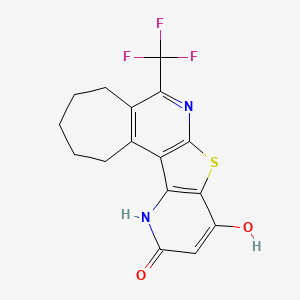 molecular formula C16H13F3N2O2S B5913760 9-hydroxy-6-(trifluoromethyl)-2,3,4,5-tetrahydro-1H-cyclohepta[d]pyrido[2',3':4,5]thieno[2,3-b]pyridin-11(12H)-one 
