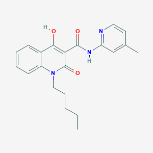 molecular formula C21H23N3O3 B5913782 4-hydroxy-N-(4-methyl-2-pyridinyl)-2-oxo-1-pentyl-1,2-dihydro-3-quinolinecarboxamide 