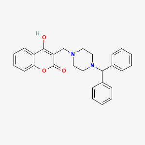 molecular formula C27H26N2O3 B5913788 3-{[4-(diphenylmethyl)-1-piperazinyl]methyl}-4-hydroxy-2H-chromen-2-one 