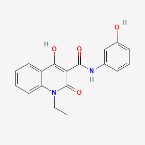 molecular formula C18H16N2O4 B5913801 1-ethyl-4-hydroxy-N-(3-hydroxyphenyl)-2-oxo-1,2-dihydro-3-quinolinecarboxamide CAS No. 5534-62-3