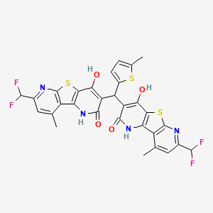 molecular formula C30H20F4N4O4S3 B5913810 3,3'-[(5-methyl-2-thienyl)methylene]bis[7-(difluoromethyl)-4-hydroxy-9-methylpyrido[2',3':4,5]thieno[2,3-b]pyridin-2(1H)-one] 
